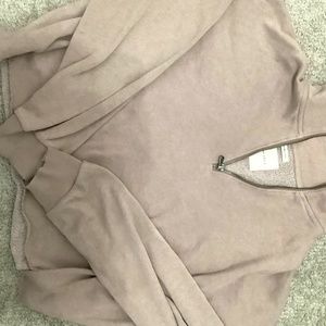 American eagle soft cropped half zip turtle neck jacket